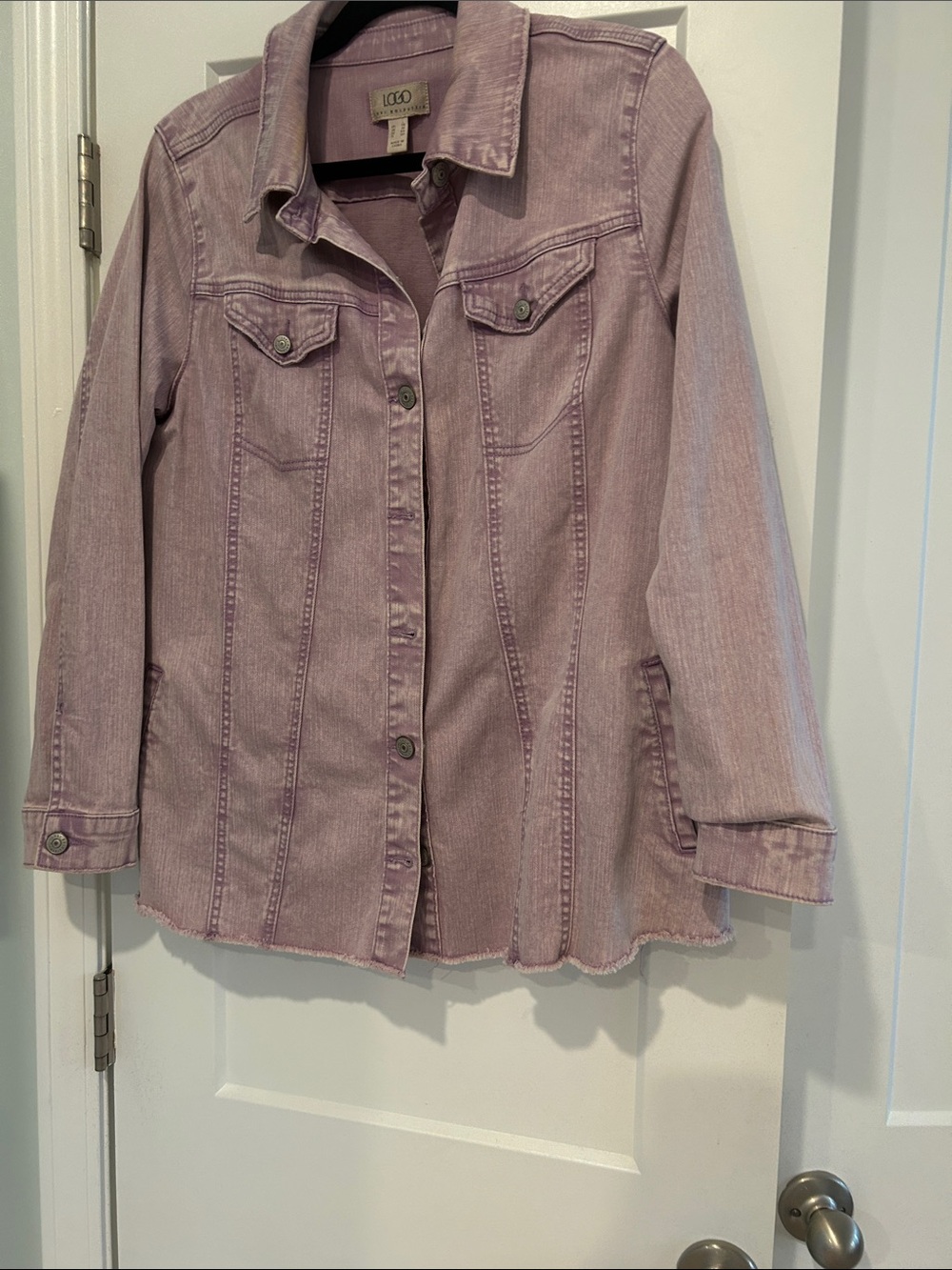 Logo by Lori Goldstein Lavender Denim Jacket